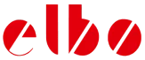 Logo firmy - czerwony napis 'elbo'